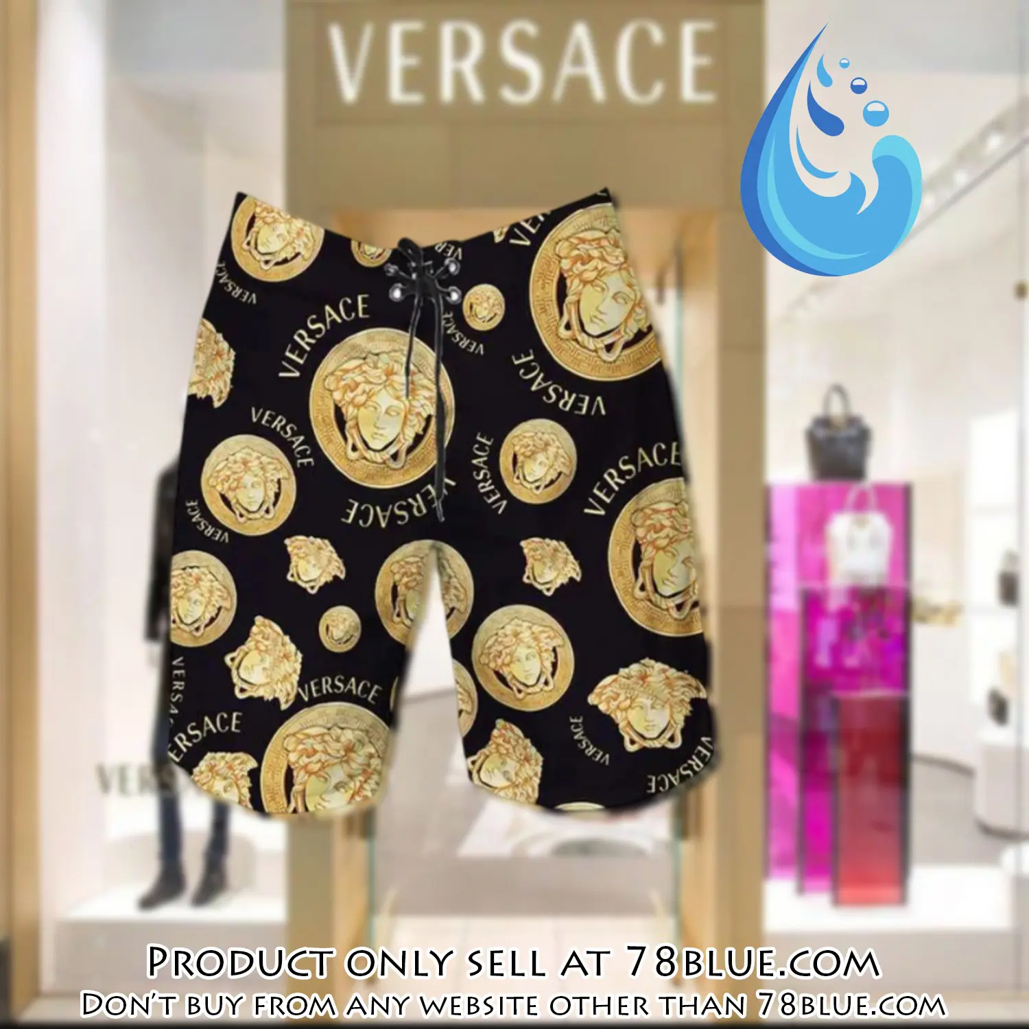 Versace medusa golden black luxury brand premium fashion shorts for men 78b0708845